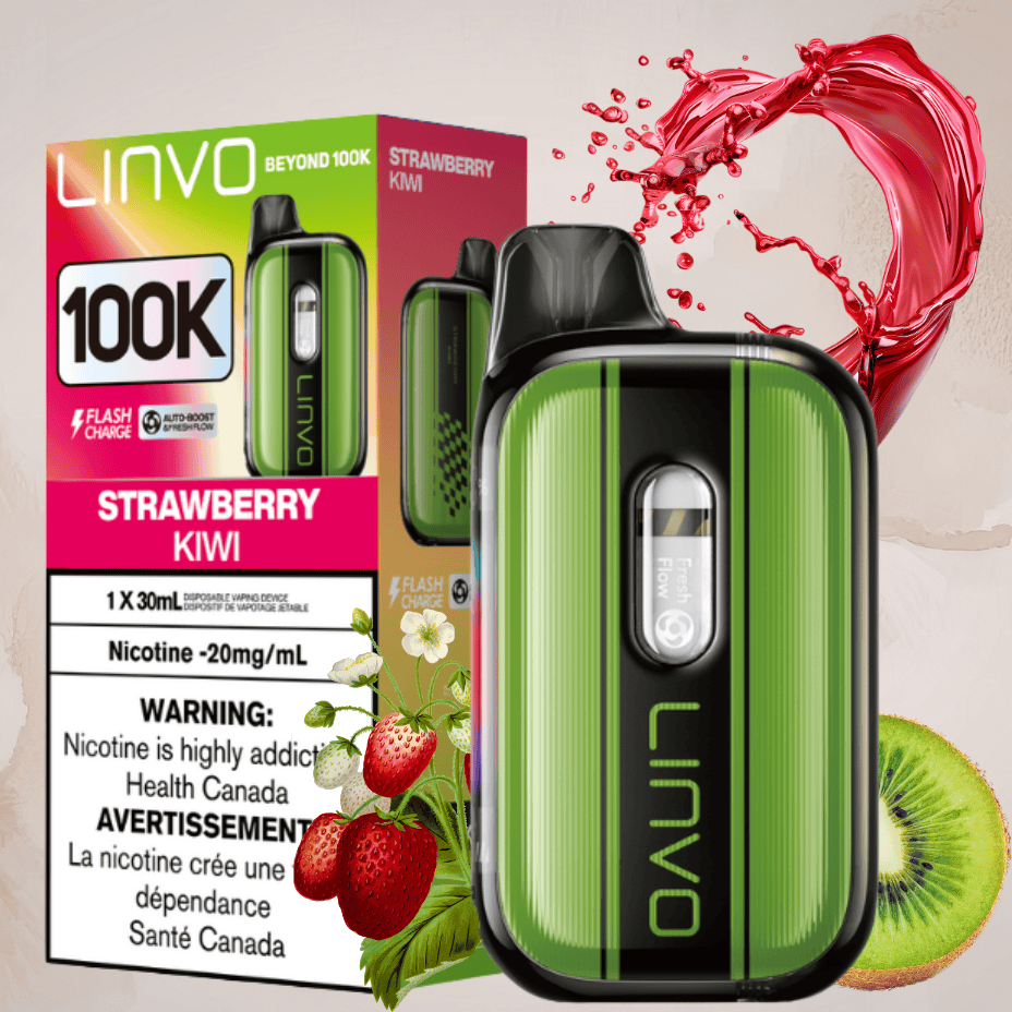 Linvo Beyond 100K Disposable Vape - Strawberry Kiwi 100000 Puffs / 20mg Brandon Vape SuperStore and Cannabis Manitoba Canada