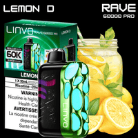 Linvo Rave 60k Disposable Vape-Lemon D 60000 Puffs / 20mg Brandon Vape SuperStore and Cannabis Manitoba Canada