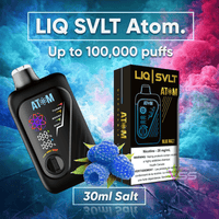 LIQ SVLT Atom 100K Disposable Vape-Blue Razz Brandon Vape SuperStore and Cannabis Manitoba Canada
