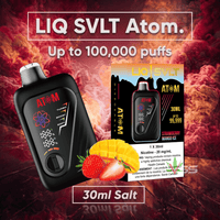 LIQ SVLT Atom 100K Disposable Vape-Strawberry Mango Ice 100000 Puffs / 20mg Brandon Vape SuperStore and Cannabis Manitoba Canada