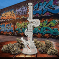 Marley 7mm 2-Arm Zong Beaker-17" Brandon Vape SuperStore and Cannabis Manitoba Canada