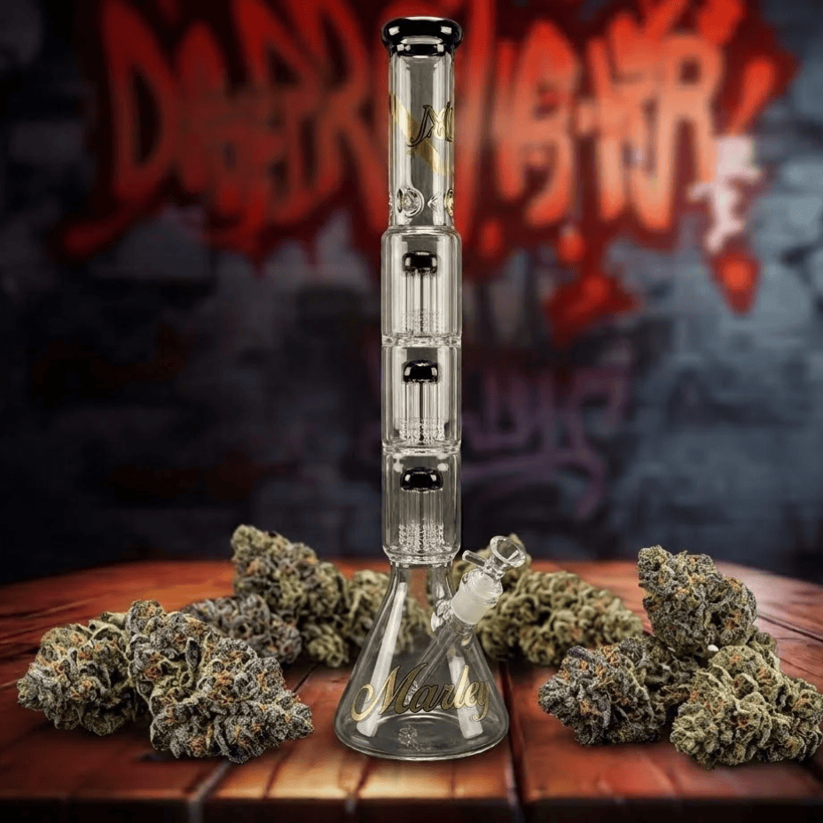 Marley 7mm Triple Perc Beaker Bong-20" Brandon Vape SuperStore and Cannabis Manitoba Canada