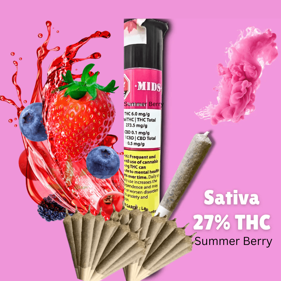 MIDS Summer Berry Sativa Pre-rolls 20x0.5g Brandon Vape SuperStore and Cannabis Manitoba Canada