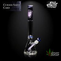 Milkyway 9mm Cursed Saint Card Beaker Bong-16" Brandon Vape SuperStore and Cannabis Manitoba Canada