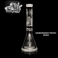 Milkyway 9mm Mushroom Town Beaker Bong w/Collins Perc-14" Brandon Vape SuperStore and Cannabis Manitoba Canada