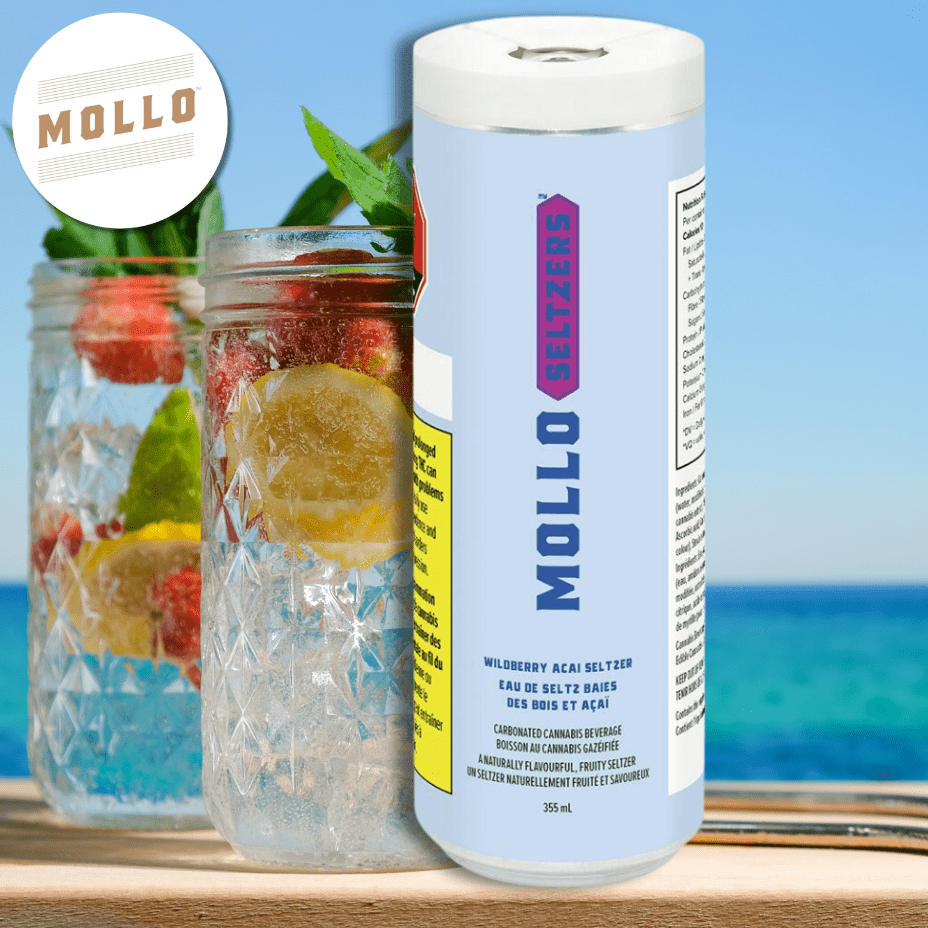 Mollo Wildberry Acai Seltzer - 355mL Brandon Vape SuperStore and Cannabis Manitoba Canada