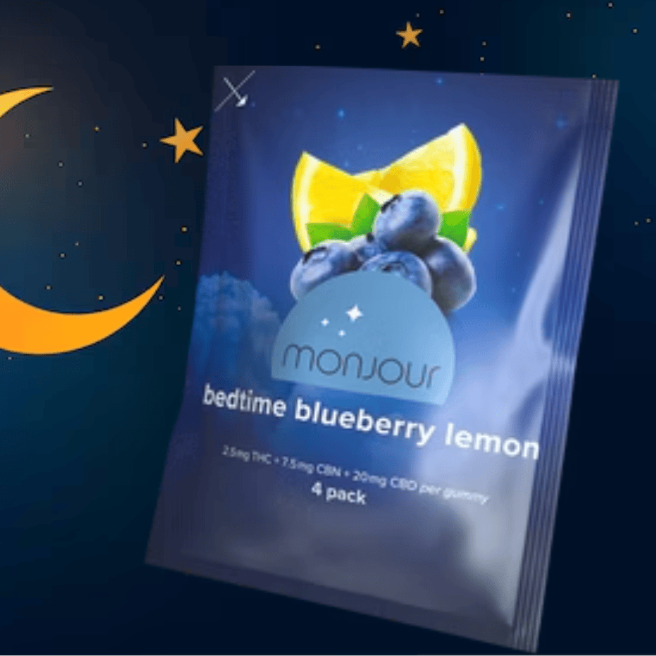 Monjour CBN Bedtime Blueberry Lemon Gummies-4x2.5mg Brandon Vape SuperStore and Cannabis Manitoba Canada