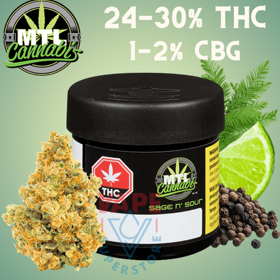 MTL Cannabis Sage n' Sour Sativa Flower 3.5g Brandon Vape SuperStore and Cannabis Manitoba Canada
