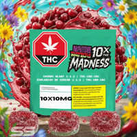 No Future 10X The Madness Cherry Blast THC:CBD:CBC Gummies-10x10g Brandon Vape SuperStore and Cannabis Manitoba Canada