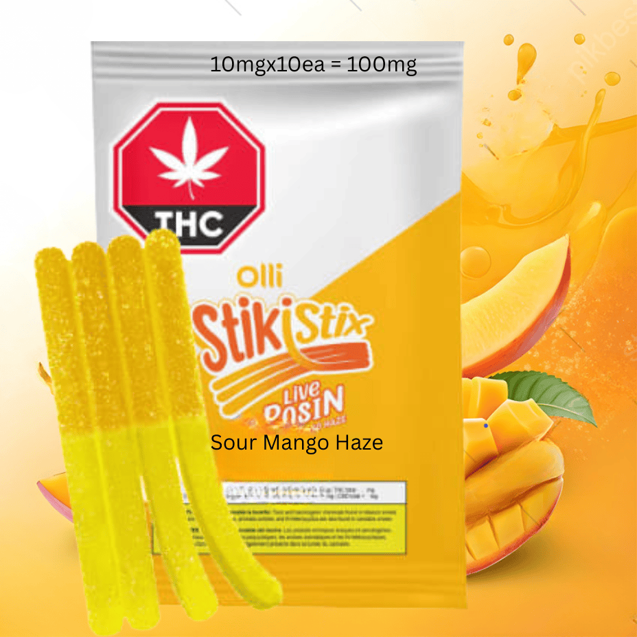 Olli Live Rosin Sour Mango Haze 100mg Gummies-10x10g Brandon Vape SuperStore and Cannabis Manitoba Canada