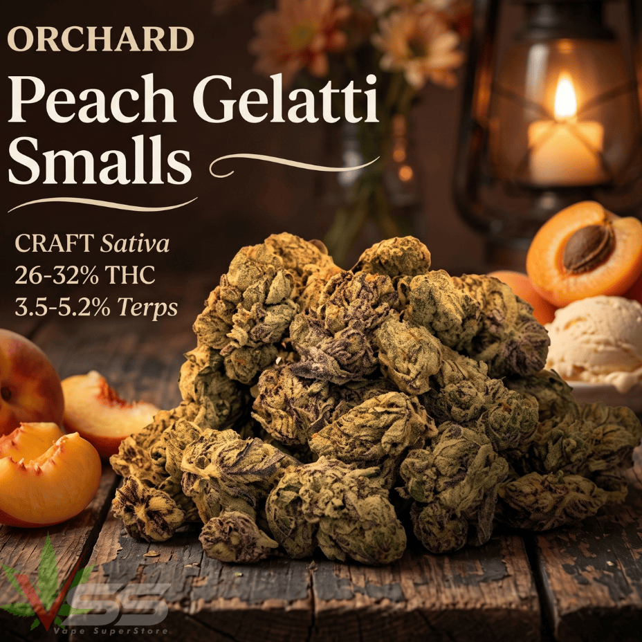 Orchard Peach Gelatti Smalls CRAFT Sativa Flower - 14g Brandon Vape SuperStore and Cannabis Manitoba Canada