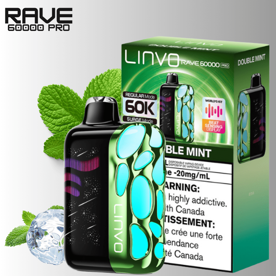 Oxbar Linvo Rave 60k Disposable Vape-Double Mint Brandon Vape SuperStore and Cannabis Manitoba Canada