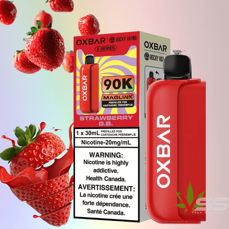 Oxbar Maglink 90K Closed Pods-Strawberry G.B. 90000 Puffs / 20mg Brandon Vape SuperStore and Cannabis Manitoba Canada