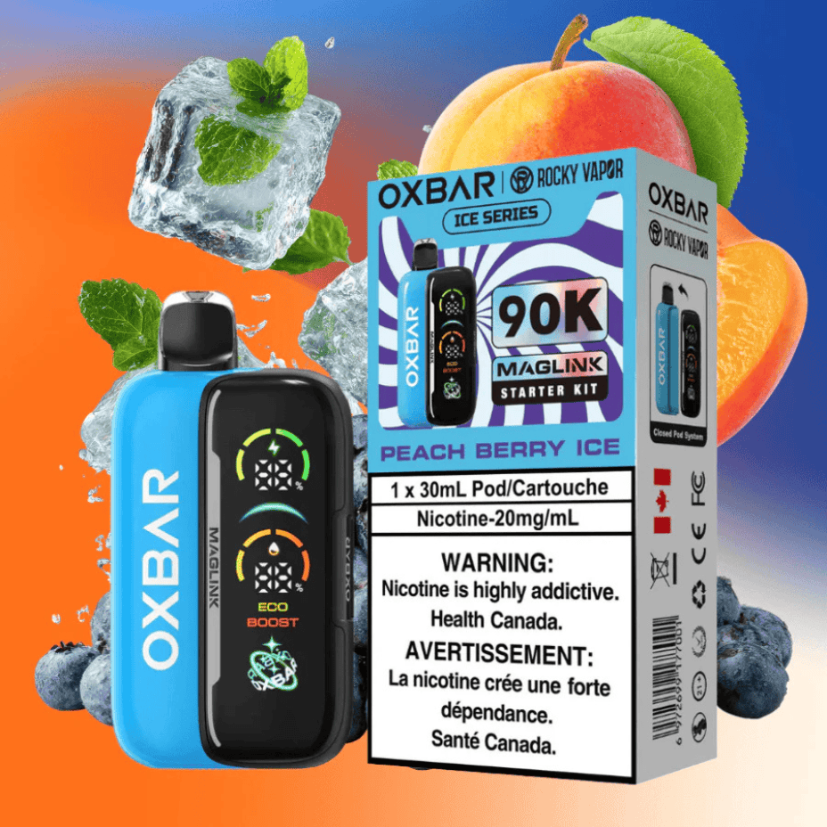 Oxbar Maglink 90K Kit-Peach Berry Ice 90000 Puffs / 20mg Brandon Vape SuperStore and Cannabis Manitoba Canada