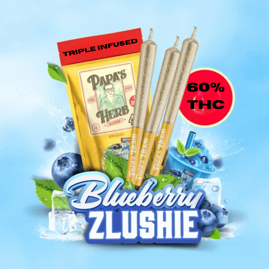 Papa's Herb Blueberry Zlshie Diamond Infused Hybrid Pre-Rolls-3x0.5g Brandon Vape SuperStore and Cannabis Manitoba Canada