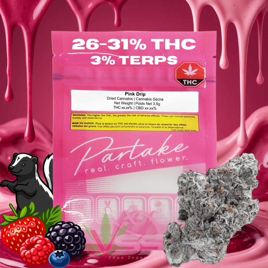 Partake Pink Drip Indica CRAFT Flower - 28g Brandon Vape SuperStore and Cannabis Manitoba Canada