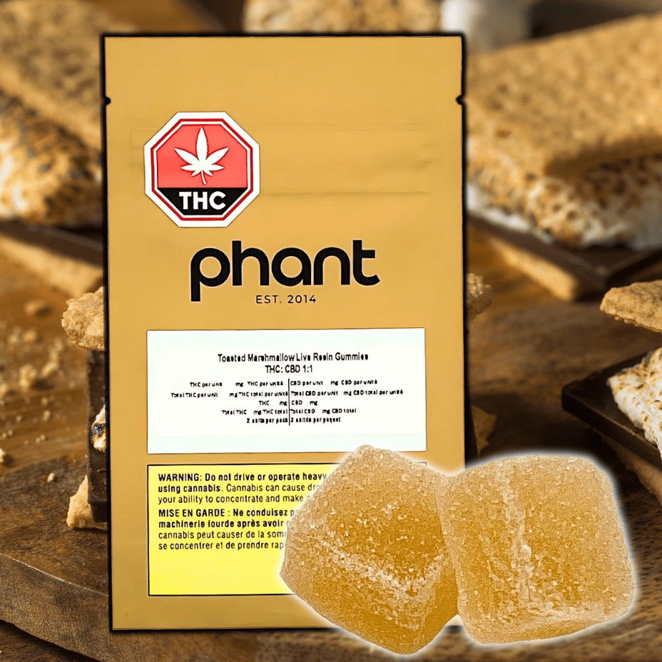 Phant Toasted Marshmallow 1:1 Live Resin Gummies 2x5mg Brandon Vape SuperStore and Cannabis Manitoba Canada