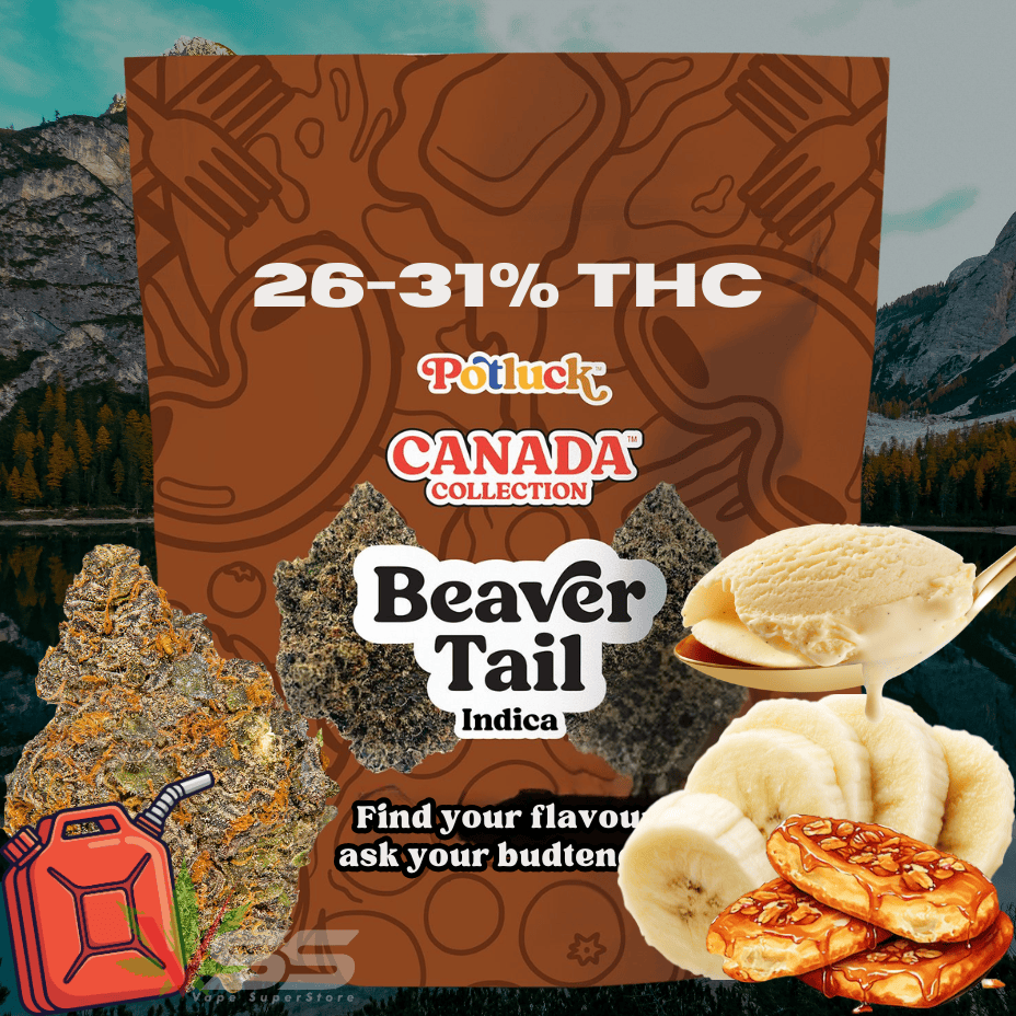 Potluck Beaver Tail Indica Flower - 7g Brandon Vape SuperStore and Cannabis Manitoba Canada