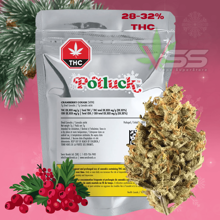 Potluck - Cranberry Cough Sativa Flower - 7g Brandon Vape SuperStore and Cannabis Manitoba Canada