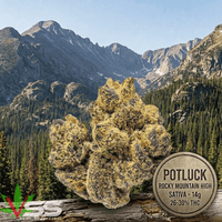 Potluck Rocky Mountain High Sativa Flower - 14g Brandon Vape SuperStore and Cannabis Manitoba Canada