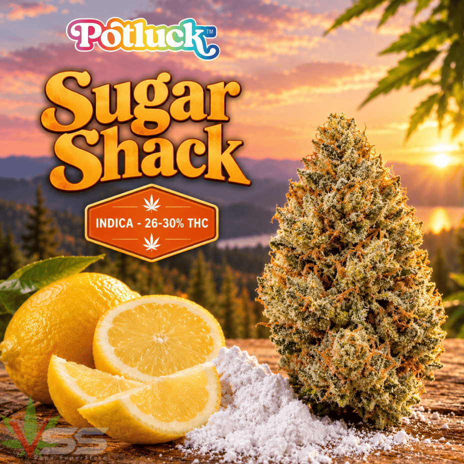 Potluck Sugar Shack Indica Flower - 7g Brandon Vape SuperStore and Cannabis Manitoba Canada