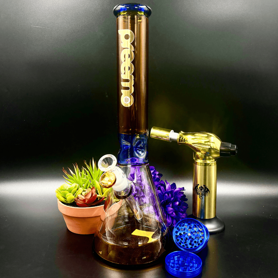 Preemo Glass 7mm Contrast Pinch Beaker 15.5" Brandon Vape SuperStore and Cannabis Manitoba Canada