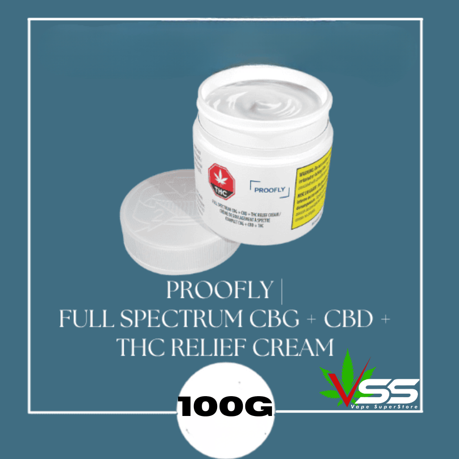 Proofly - Full Spectrum CBG + CBD + THC Relief Cream - 100g Brandon Vape SuperStore and Cannabis Manitoba Canada