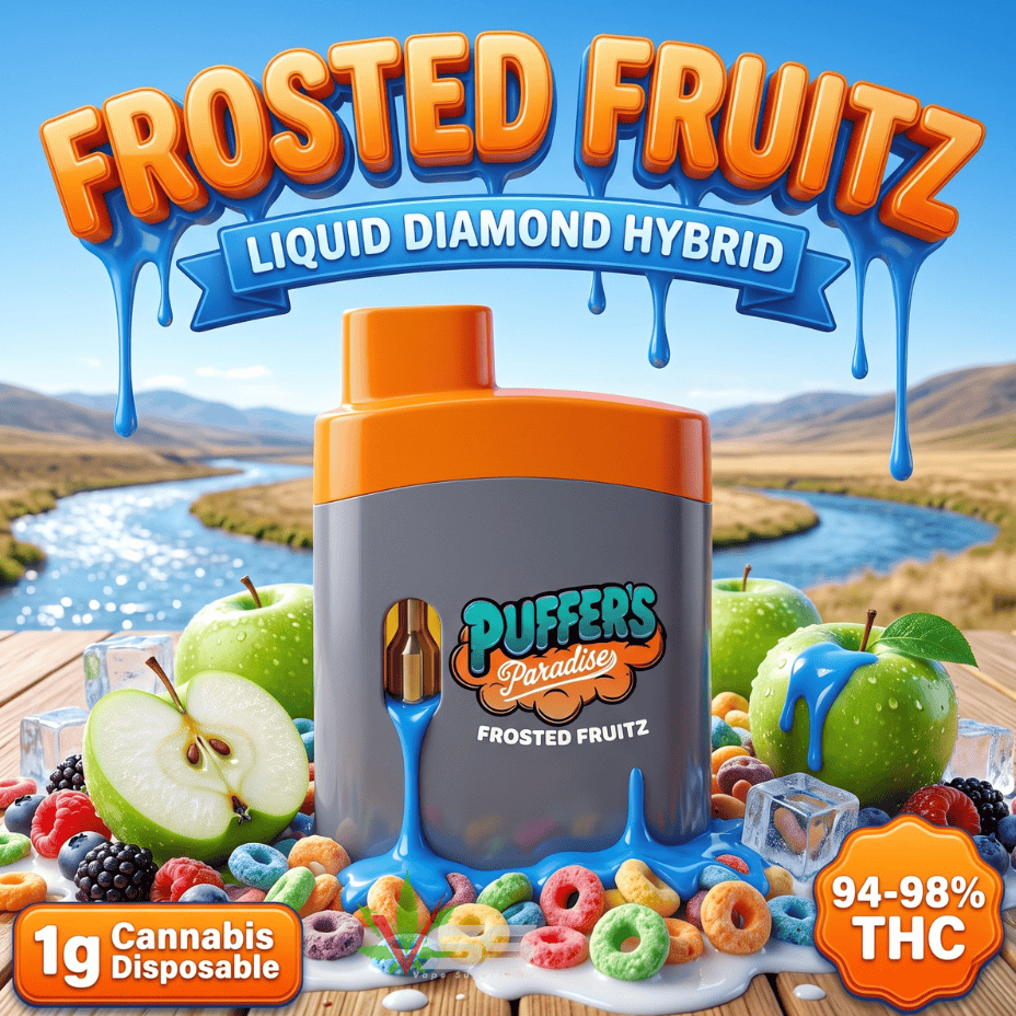 Puffer's Frosted Fruitz Liquid Diamond Hybrid Disposable-1.0g Brandon Vape SuperStore and Cannabis Manitoba Canada