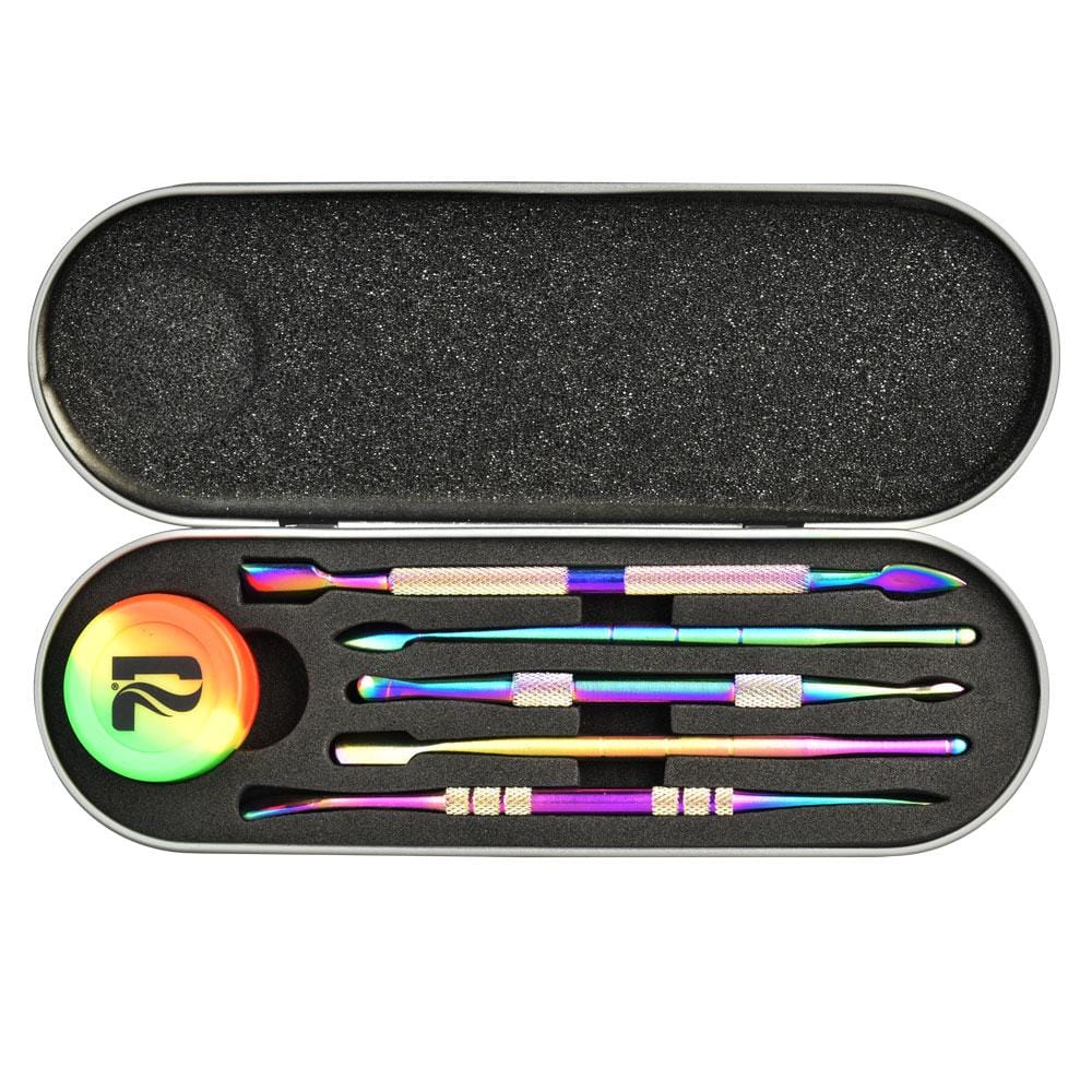 Pulsar 6-Piece Metal Dab Tool Kit & Case Rainbow Brandon Vape SuperStore and Cannabis Manitoba Canada