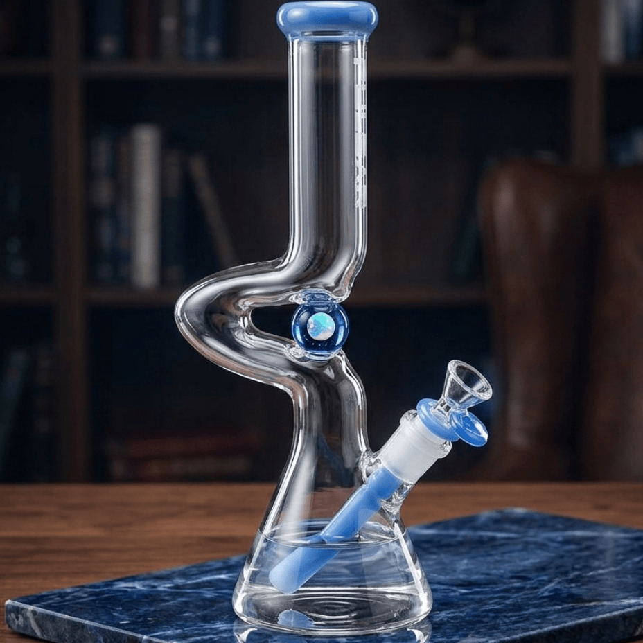 Pulsar Glass 7mm Kinked Marble 1-Arm Zong 12" Brandon Vape SuperStore and Cannabis Manitoba Canada
