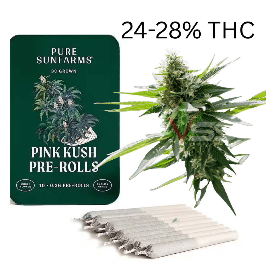 Pure Sunfarms Pink Kush Indica Pre-Roll-10x0.3g Brandon Vape SuperStore and Cannabis Manitoba Canada