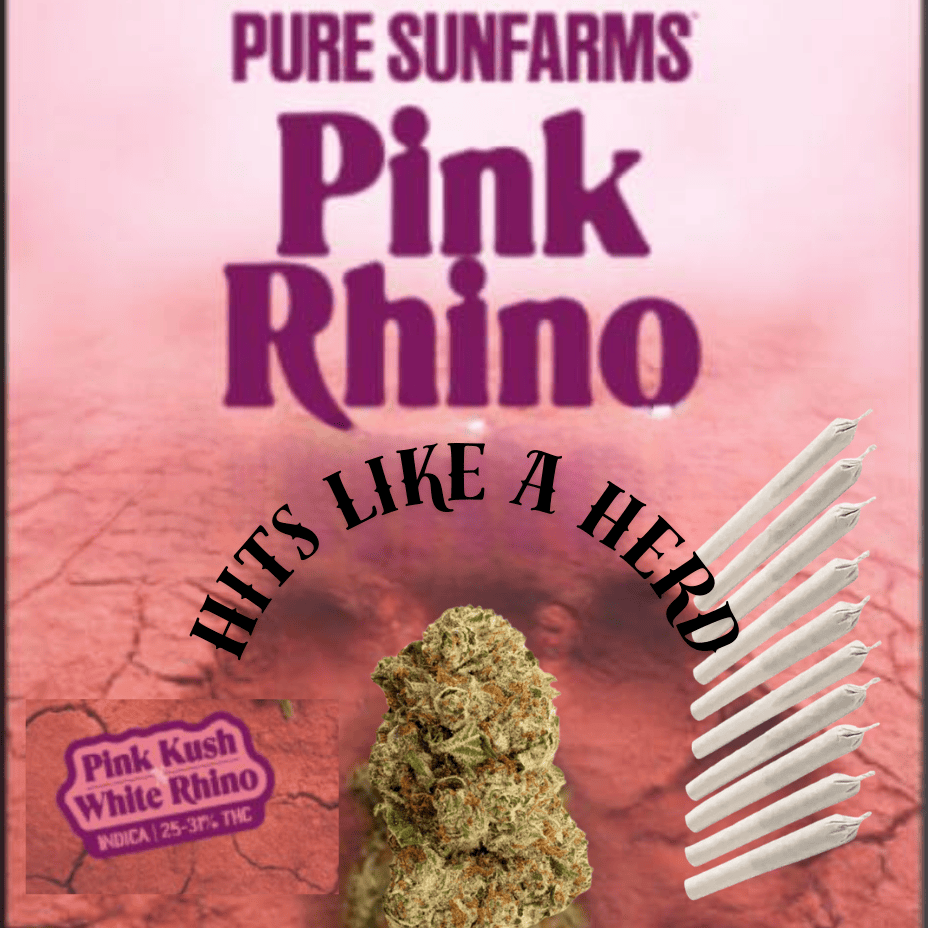 Pure SunFarms Pink Rhino Indica Pre-Rolls-10x0.35g Brandon Vape SuperStore and Cannabis Manitoba Canada