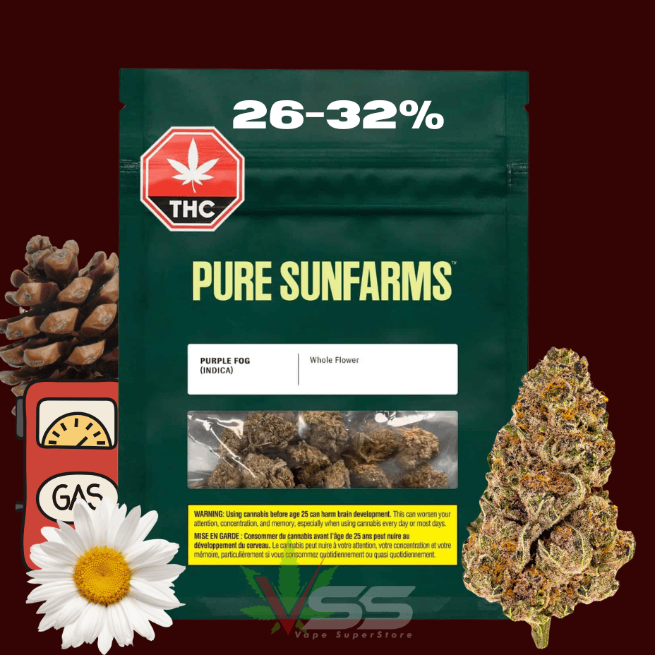 Pure Sunfarms Purple Fog Indica Flower - 28g Brandon Vape SuperStore and Cannabis Manitoba Canada