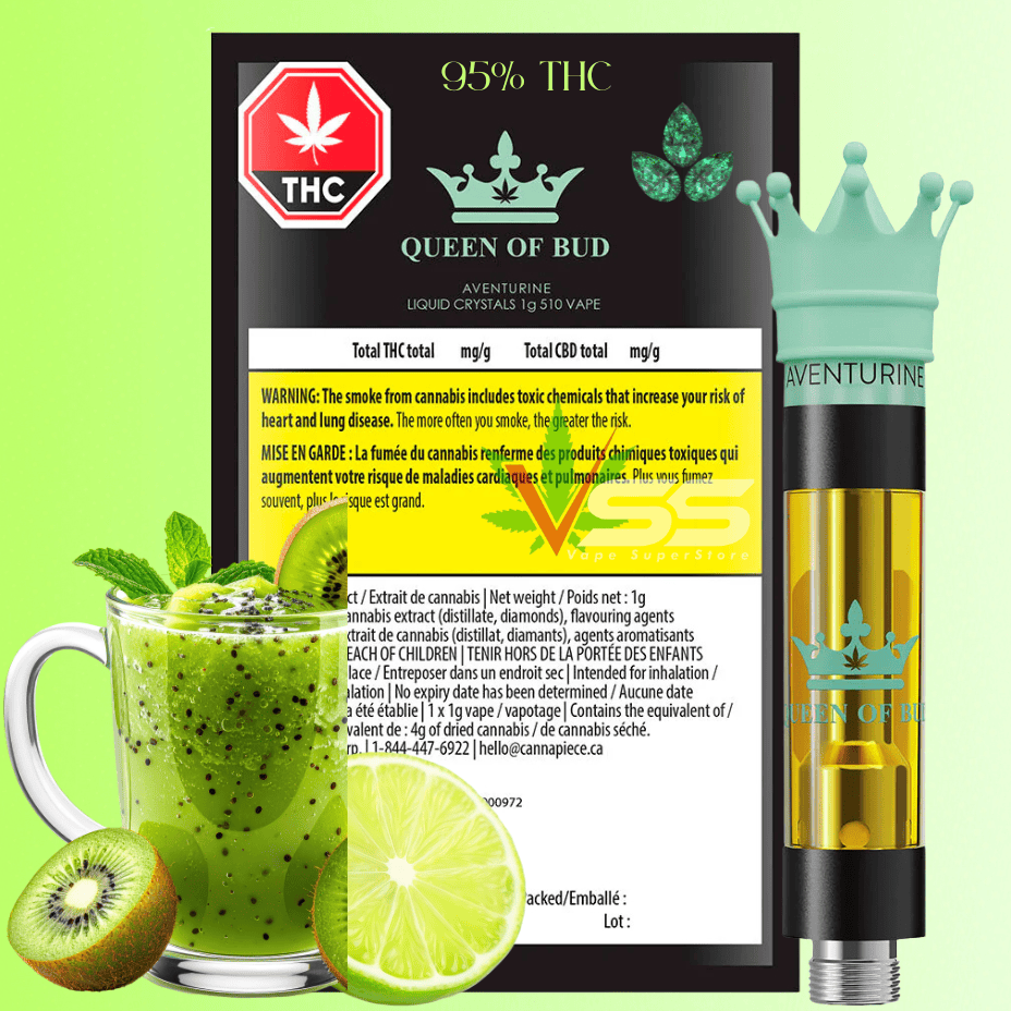 Queen of Bud Aventurine Liquid Crystals Sativa 510 Cart-1g Brandon Vape SuperStore and Cannabis Manitoba Canada
