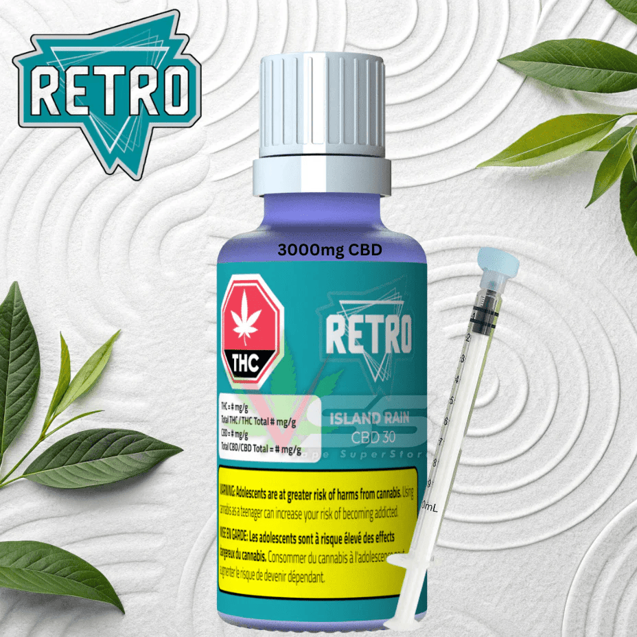 Retro Island Rain CBD Oil Brandon Vape SuperStore and Cannabis Manitoba Canada