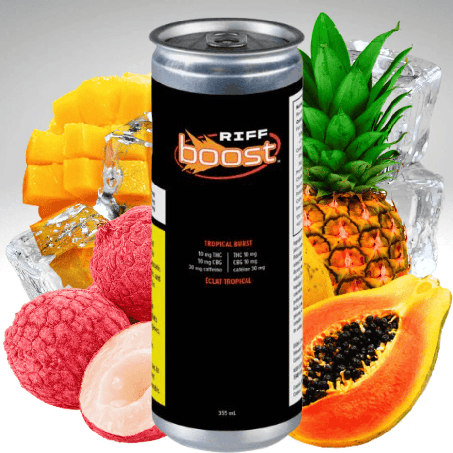 Riff Tropical Burst Cannabis Infused Beverage-THC:CBG:Caffine Brandon Vape SuperStore and Cannabis Manitoba Canada