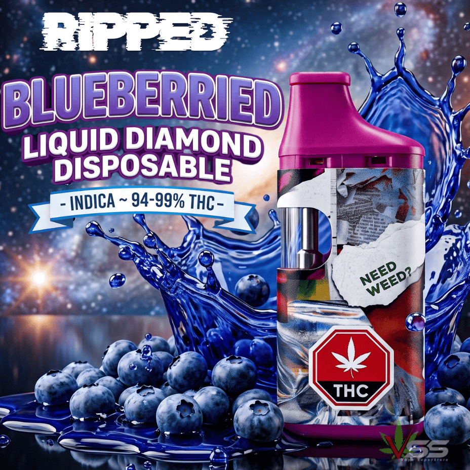 Ripped Blueberried Liquid Diamond Indica AIO Disposable Vape - 0.95g Brandon Vape SuperStore and Cannabis Manitoba Canada