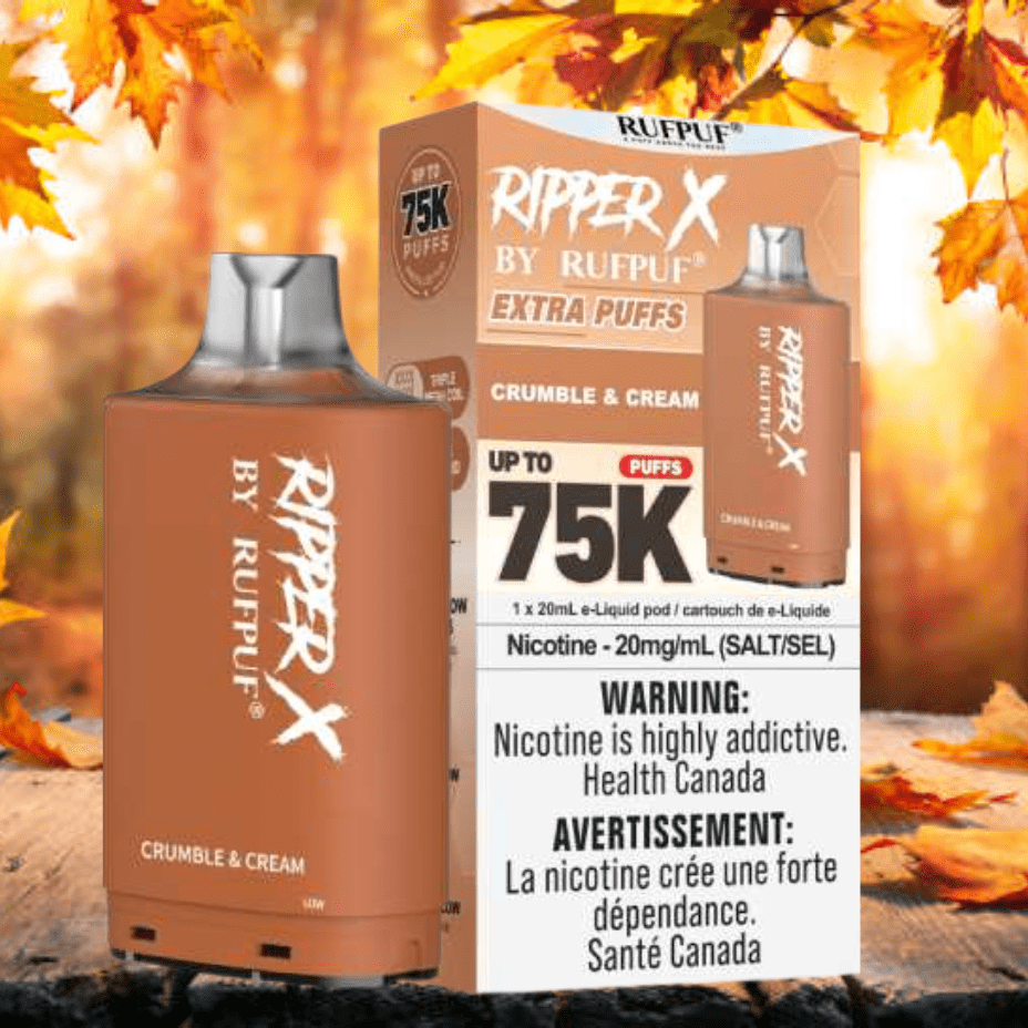 Ripper X 75k Turbo Pod-Crumble & Cream 20mg / 75000 Puffs Brandon Vape SuperStore and Cannabis Manitoba Canada
