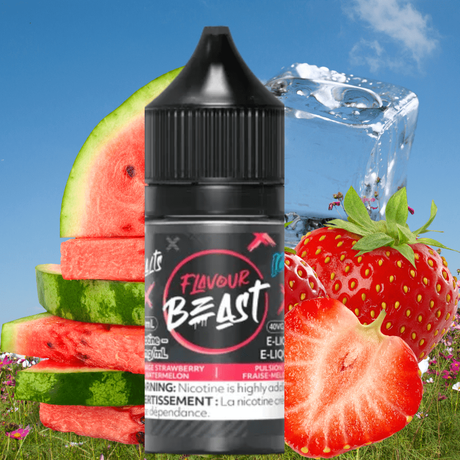 Savage Strawberry Watermelon Iced by Flavour Beast Salts in MB 30ml / 20mg Brandon Vape SuperStore and Cannabis Manitoba Canada