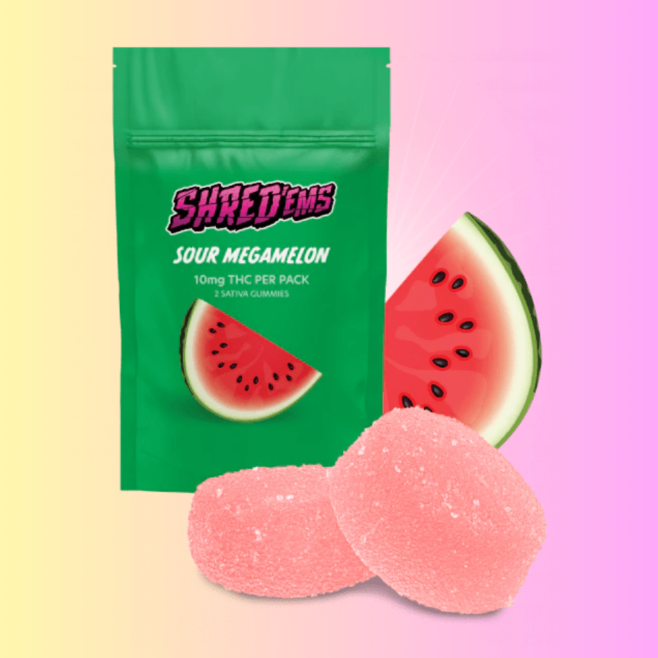 SHRED 'EMS Sour Megamelon  Gummies-2 X 4.5mg Brandon Vape SuperStore and Cannabis Manitoba Canada