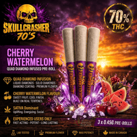 SkullCrusher 70's by Rad-Cherry Watermelon Quad Diamond Infused Pre-Roll-3x0.45g Brandon Vape SuperStore and Cannabis Manitoba Canada