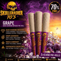 SkullCrusher 70's by Rad-Grape Quad Diamond Infused Pre-Roll-3x0.45g Brandon Vape SuperStore and Cannabis Manitoba Canada