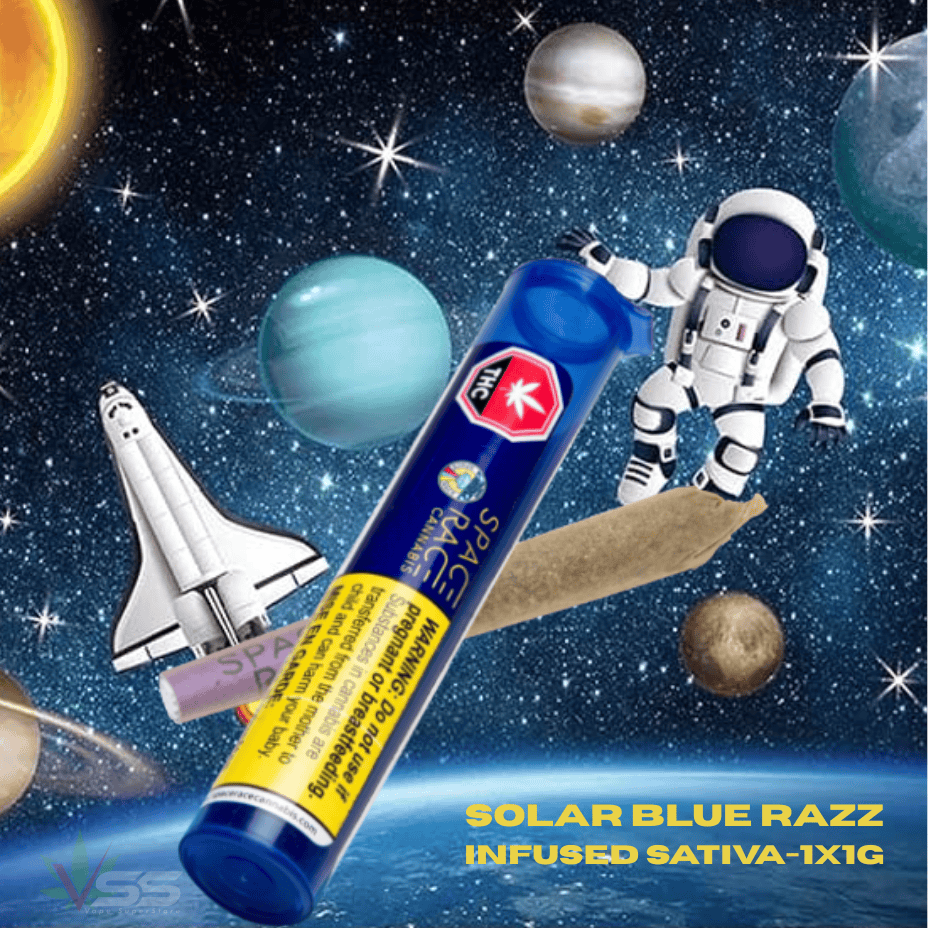 Space Race Solar Blue Razz Infused Sativa Pre-Roll - 1x1g Brandon Vape SuperStore and Cannabis Manitoba Canada