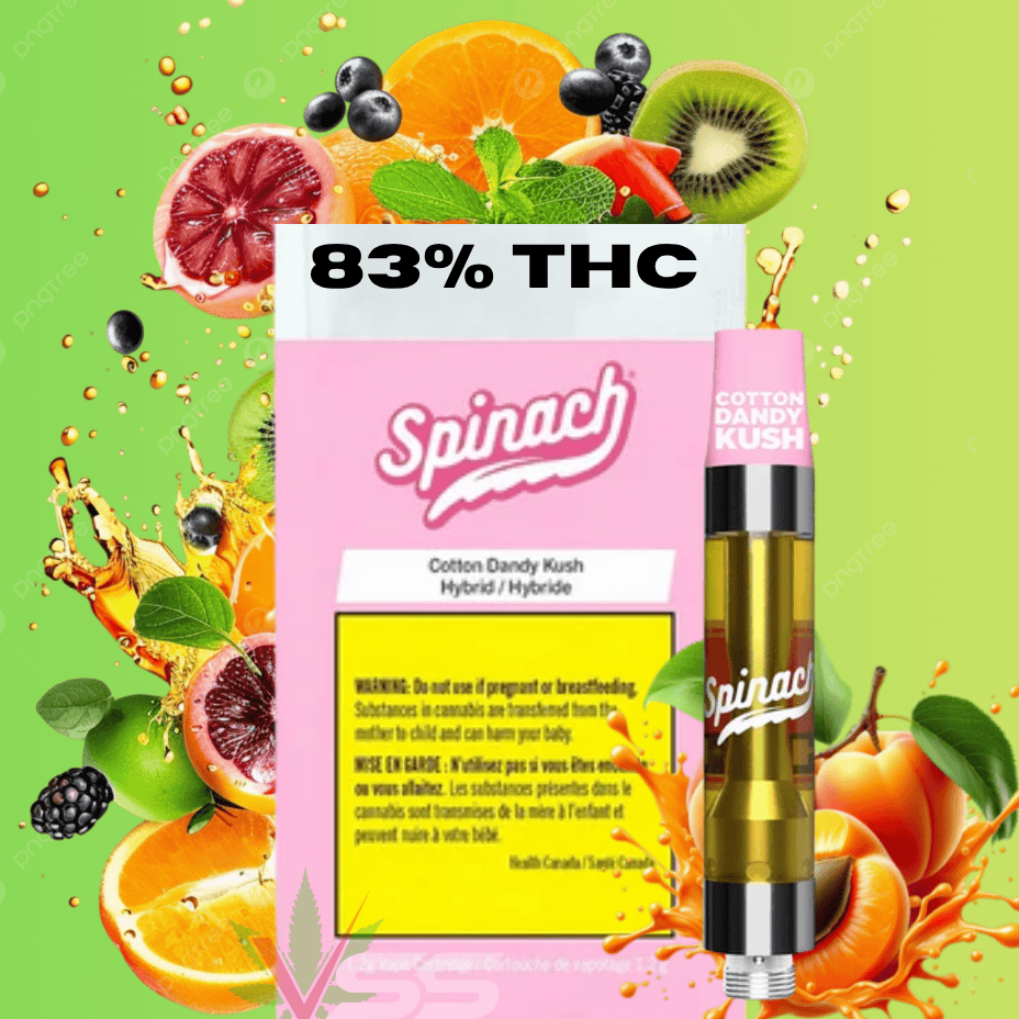 Spinach Cotton Dandy Kush Hybrid Cart-1.2g Brandon Vape SuperStore and Cannabis Manitoba Canada