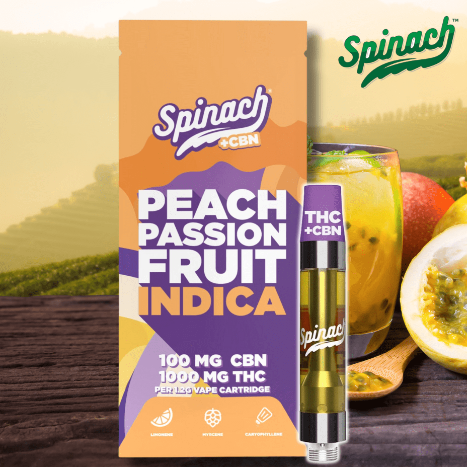 Spinach Peach Passionfruit Kush CBN Cartridge - 1.2g Brandon Vape SuperStore and Cannabis Manitoba Canada