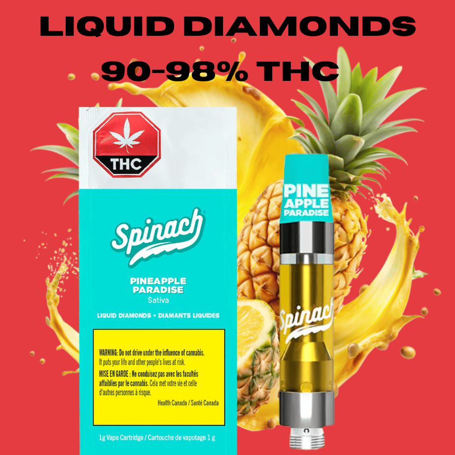 Spinach Pineapple Paradise Liquid Diamond Cart-1g Brandon Vape SuperStore and Cannabis Manitoba Canada