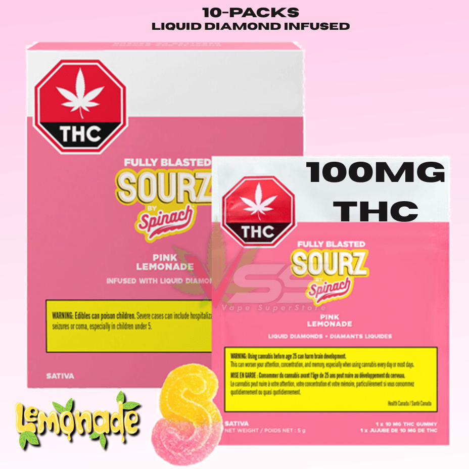 Spinach Sourz Fully Blasted - Pink Lemonade 10x10mg Brandon Vape SuperStore and Cannabis Manitoba Canada
