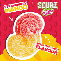 Spinach Sourz Strawberry Mango Sativa Gummies-5x2mg 5x2.0g / Sativa Brandon Vape SuperStore and Cannabis Manitoba Canada