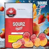 Spinach Sourz Strawberry Mango Sativa Gummies-5x2mg 5x2.0g / Sativa Brandon Vape SuperStore and Cannabis Manitoba Canada