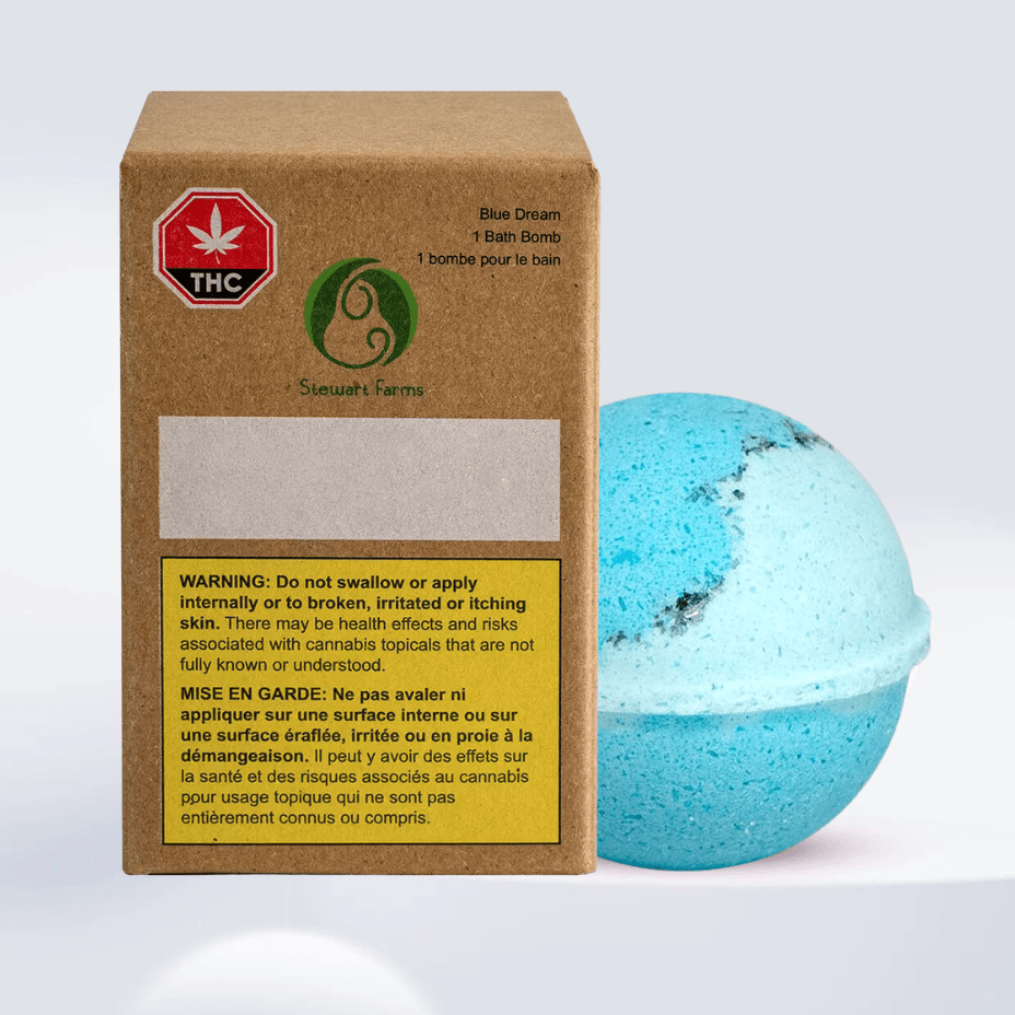 Stewart Farms Blue Dream THC-CBD Bath Bomb 1:1 1x130g Brandon Vape SuperStore and Cannabis Manitoba Canada